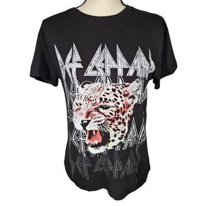 Def Leappard Official Merch Womens Graphic Print T Shirt, Black, Small
